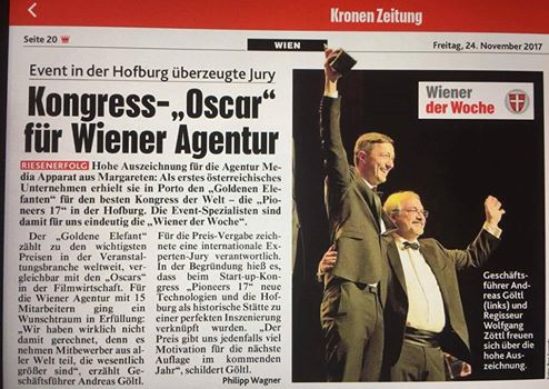 Kongress-Oscar - Kronen Zeitung Artikel 24.11.2017