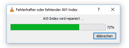 Fehlender Avi Index Pup-Up