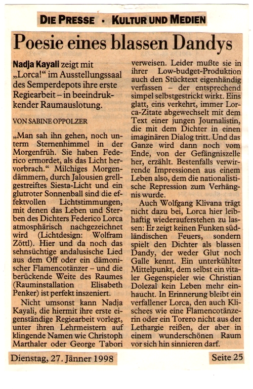 cinewolf media productions - Standard - Poesie eines blassen Dandys - Lorca