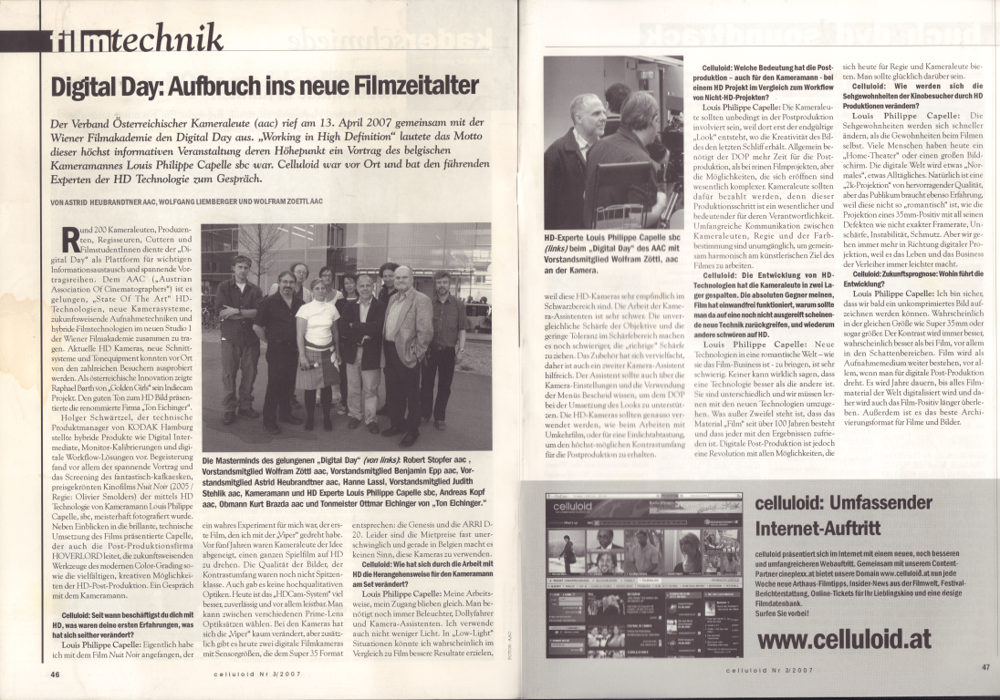 cinewolf media productions - CELLULOID 2007-03 AAC Digital Day