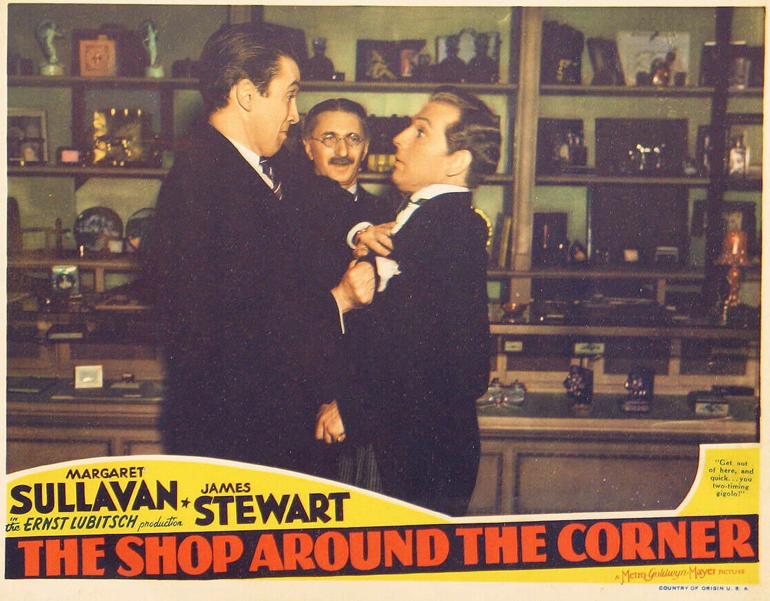 The Shop Around The Corner – Ernst Lubitsch's 1940 Christmas Classic 1 - CINEWOLF media productions The Shop Around The Corner 1940 – lobby card for the Ernst Lubitsch film with James Stewart and Margaret Sullavan